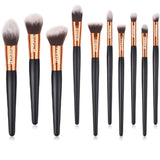 10 Piece Pro Black Makeup Brush Set/with bag-A02