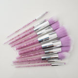 10pcs/set Glitter Crystal Handle Makeup Brushes Set Foundation Eyeshadow Face Make Up Brush for Cosmetic Tool by LA makeup:/B-02