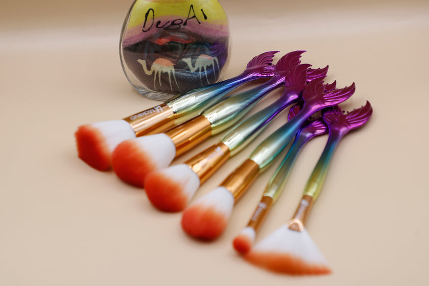 Mermaid Colorful Makeup Brush Set/D-08