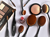 10 pcs Black Oval Toothbrush Makeup Brush Set-A01