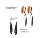 10 pcs Black Oval Toothbrush Makeup Brush Set-A01