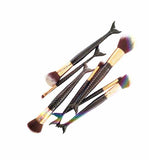 7 Pieces  black Mermaid Makeup Brush Set/ with cosmetic bag:/C-04