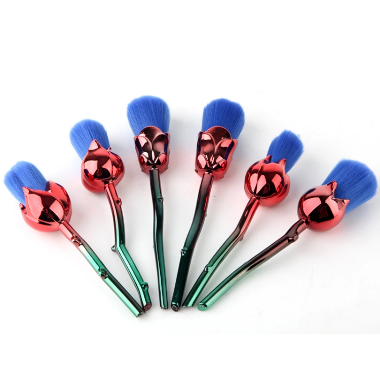 6pcs rose flower shaped makeup brush set/B-04