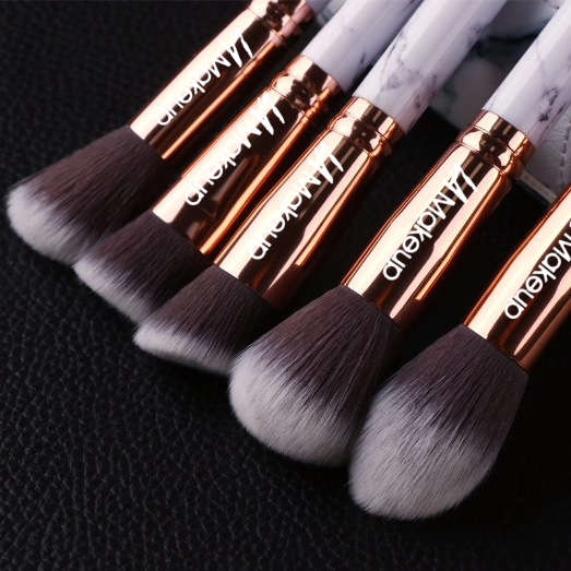 10pcs Marble Makeup Brush Set With Pu Bag LA Makeup: A-04